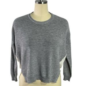 Finn & Clover Sweater Long Sleeve Grey And Cream Mixed Media, Size S